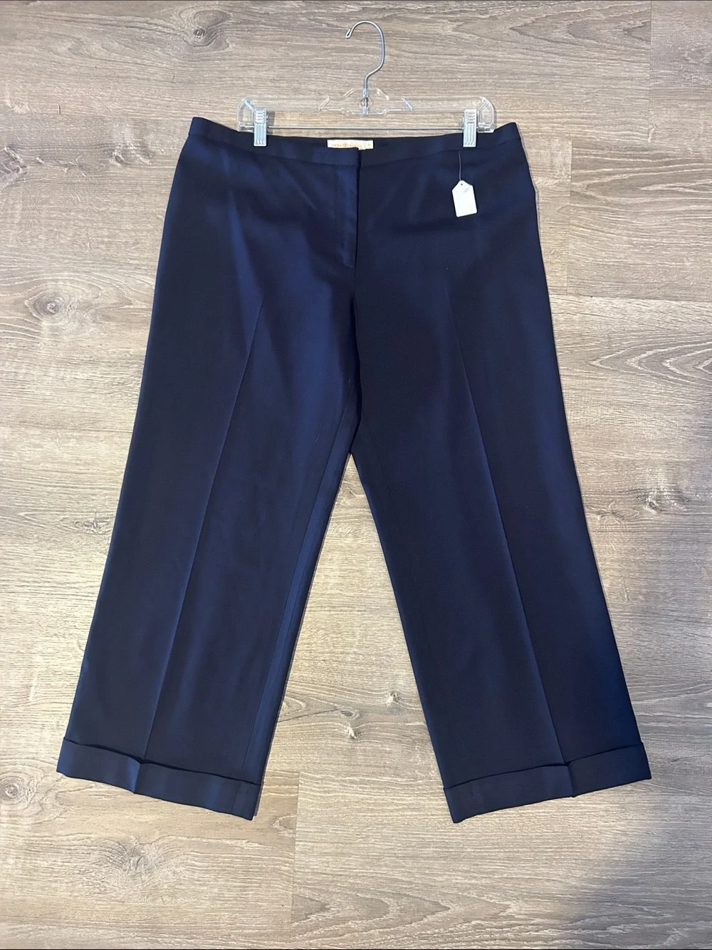 Tory Burch Navy Blue Wool Cropped Pants Size 12
